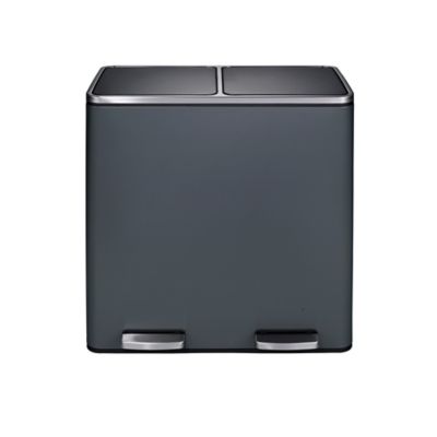 Image showing  60L Dual Compartment Trash Can - Matt Grey