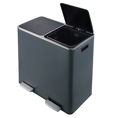 Image showing  60L Dual Compartment Trash Can - Matt Grey