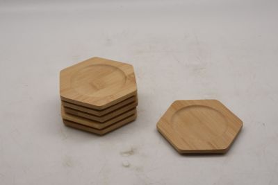 Image showing  Hexagon BAMBOO COASTER set of 6PCS/SET