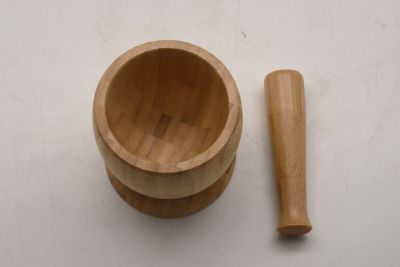 Image showing  Bamboo Mortar and Pestle DIA 11.8, 18CM