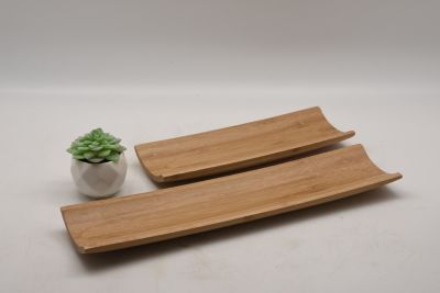 Image showing  Set of 2 BAMBOO Curvy Serving Trays
