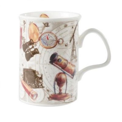 Roy Kirkham Lancaster Mug - Pastimes Set of 2, Telescope design Bone China Ceramic Made in England