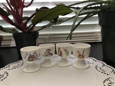Image showing  EGGCUPS CTRY WILDLFE ASSD Set of 4 Bone China Ceramic Made in England