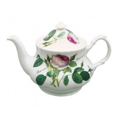 Roy Kirkham Teapot - Redoute Rose Bone China Ceramic Made in England