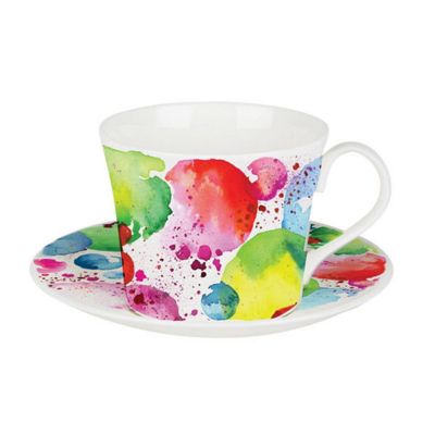 Roy Kirkham Planets Lucy Breakfast Cup and Saucer (Set of 2) Bone China Ceramic Made in England