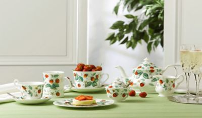 Image showing  Breakfast Cup/Saucer - Alpine Strawberry Set of 2 Bone China Ceramic Made in England