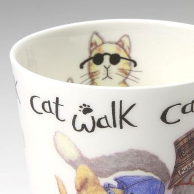 Image showing  Animal Fashion Cat Louise Mug, Set of 6 Bone China Ceramic Made in England