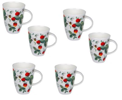 Image showing  Louise Mug - Alpine Strawberry Set of 6 Bone China Ceramic Made In England