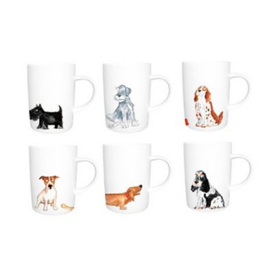 Image showing  Lyric Mug - Dogs Set of 6 Bone China Ceramic Made in England