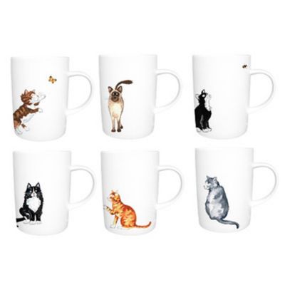 Image showing  Lyric Mug - Cats Set of 6 Bone China Ceramic Made in England