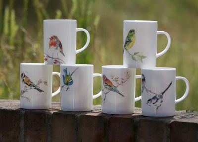 Image showing  Lyric Mug - Birds Set of 6 Bone China Ceramic Made in England