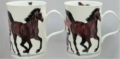 Image showing  Lancaster Mug - Horses Set of 6 Bone China Ceramic Made in England