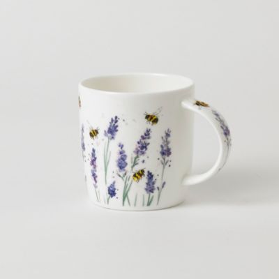 Roy Kirkham Sophie Mug - Bees with Lavender, Set of 6 380 ml Bone China Ceramic Made in England