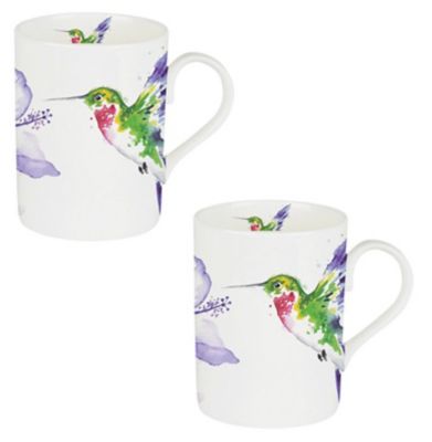 Image showing  LUCY MUG - HUMMINGBIRD, Set of 6 Bone China Ceramic Made in England
