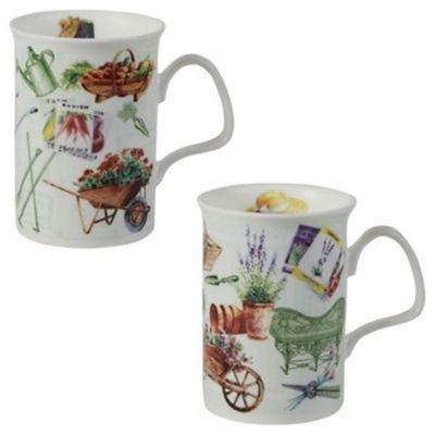 Roy Kirkham Lancaster Mug -IN THE GARDEN, Set of 6 Bone China Ceramic Made in England
