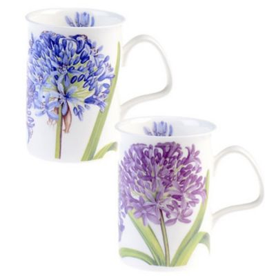 Image showing  Lancaster Mug - Agapanthus Set of 6 Bone China Ceramic Made in England