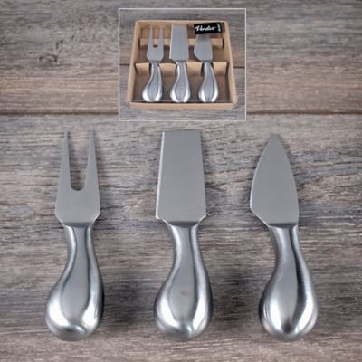 Image showing  Set of 3 Stainless Steel Cheese knives 5x5 in.