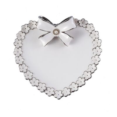 Jiallo Heart Decorative Plate with Crystals 13 in.