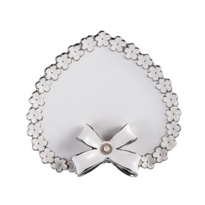 Image showing  Heart Decorative Plate with Crystals 13 in.