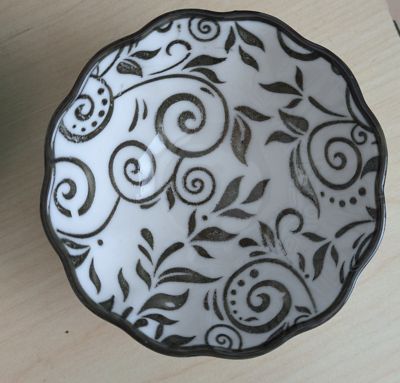 Image showing  Porcelain Floral Bowl & Spoon, Set of 4