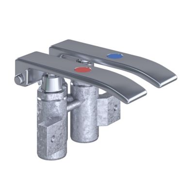 Image showing 6 th AmGood Stainless Steel Hands Free Wall Mounted Hand Sink with Double Knee Valves and Faucet