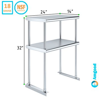 Image showing  Stainless Steel Double Deck Over Shelf, TDOS-1424