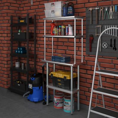 Image showing 5 th AmGood Stainless Steel Double Deck Over Shelf, TDOS-1430