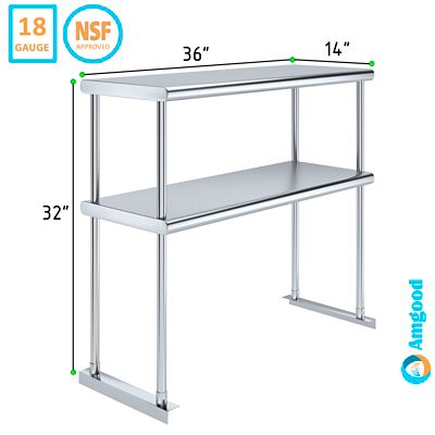 Image showing  Stainless Steel Double Deck Over Shelf, TDOS-1436