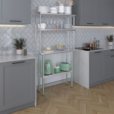 Image showing 5 th AmGood Stainless Steel Double Deck Over Shelf, TDOS-1436