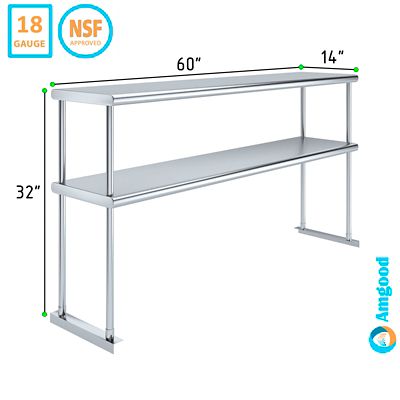 Image showing  Stainless Steel Double Deck Over Shelf, TDOS-1460
