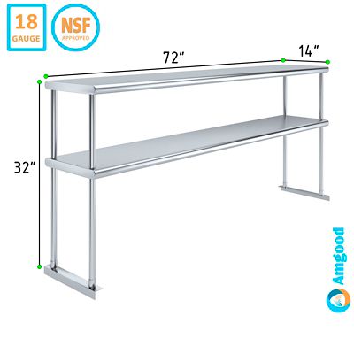 Image showing  Stainless Steel Double Deck Over Shelf, TDOS-1472