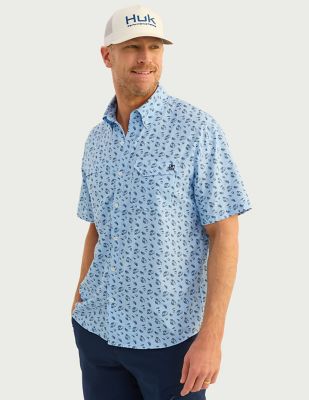 Huk Men's Tide Point Printed Short Sleeve Shirt