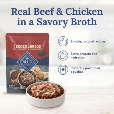 Image showing  Tender Shreds Beef and Chicken in Savory Broth Dog Food Topper, 2.5 oz.