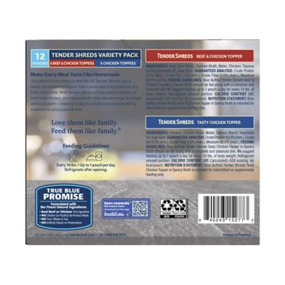 Image showing  Tender Shreds Beef and Chicken in Savory Broth Variety Pack Dog Food Topper, 2.5 oz., 12 pk.