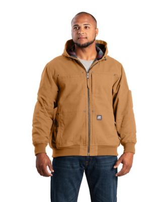 Berne Men's Heartland Duck Flannel-Lined Hooded Jacket