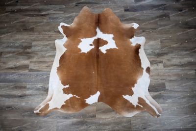 Image showing  Genuine Cowhide Rug, Brown & White Special