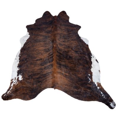 Image showing  Genuine Cowhide Rug, Dark Brindle White Belly