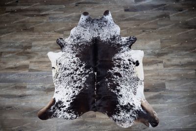 Image showing  Genuine Cowhide Rug, Black/White Salt & Pepper