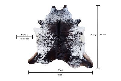 Image showing  Genuine Cowhide Rug, Black/White Salt & Pepper