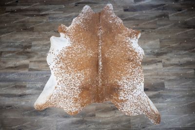 Image showing  Genuine Cowhide Rug, Brown/White Salt & Pepper