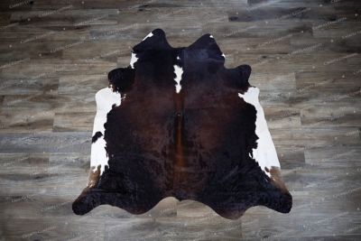 Image showing  Genuine Cowhide Rug, Black/White Reddish