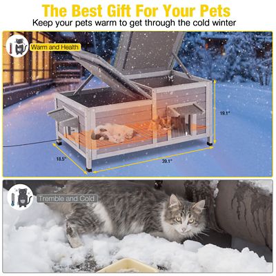 Image showing 5 th Aivituvin AIR93-IN-HP Heated Insulated Cat House with Heated Pad Removable Soft Liner