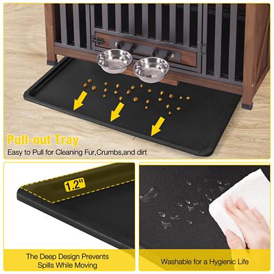 Image showing  AIR100-B Wooden Dog Crate with Folding Design, Strong Iron Frame Dog House