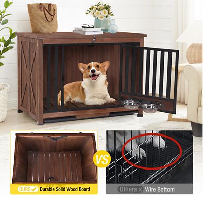 Image showing 5 th Aivituvin AIR100-B Wooden Dog Crate with Folding Design, Strong Iron Frame Dog House