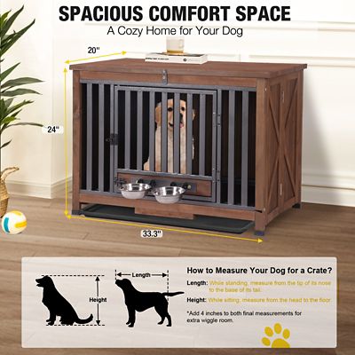 Image showing 6 th Aivituvin AIR100-B Wooden Dog Crate with Folding Design, Strong Iron Frame Dog House