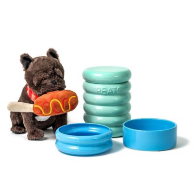 Image showing  Ribbed Ceramic Dog Treat Jar