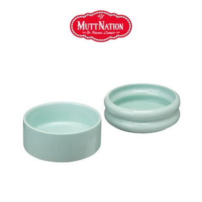 Image showing  26 oz. Ribbed Ceramic Dog Bowls, 2-Pack