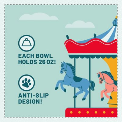 Image showing  26 oz. Ribbed Ceramic Dog Bowls, 2-Pack