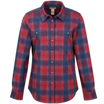 Image showing  Women's Cozy Knit Flannel Button-Down Shirt