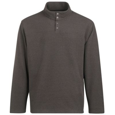 Blue Mountain Men's Honeycomb 1/4-Snap Pullover Fleece Sweatshirt